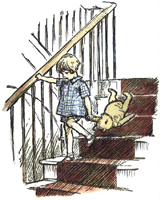 An Illustration  by E.H. Shepard from one of Milne's 'Winnie-the-Pooh' books
